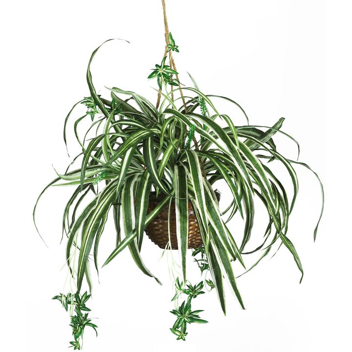Nearly Natural 27-in Spider Hanging Basket
