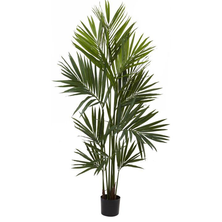 Nearly Natural 7-ft Kentia Palm x 12 w/230 Lvs