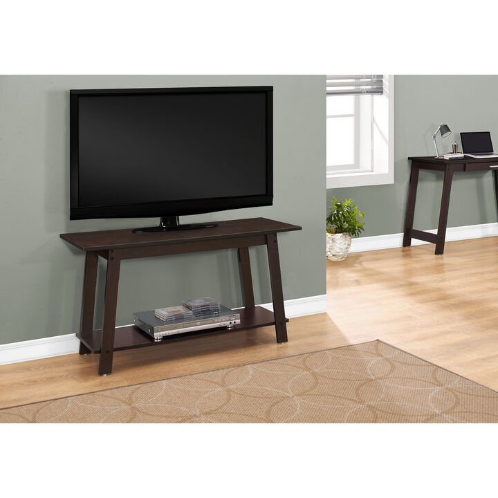 Monarch Specialties I 2735 Tv Stand, 42 Inch, Console, Media Entertainment Center, Storage Shelves, Living Room, Bedroom, Laminate, Brown, Contemporary, Modern