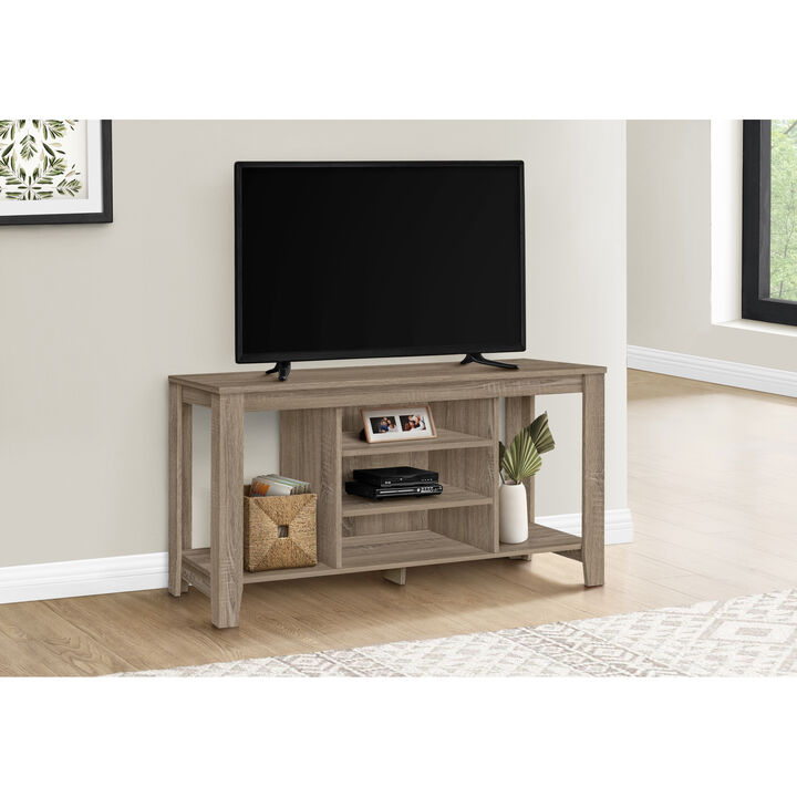 Monarch Specialties I 3528 Tv Stand, 48 Inch, Console, Media Entertainment Center, Storage Shelves, Living Room, Bedroom, Laminate, Brown, Contemporary, Modern
