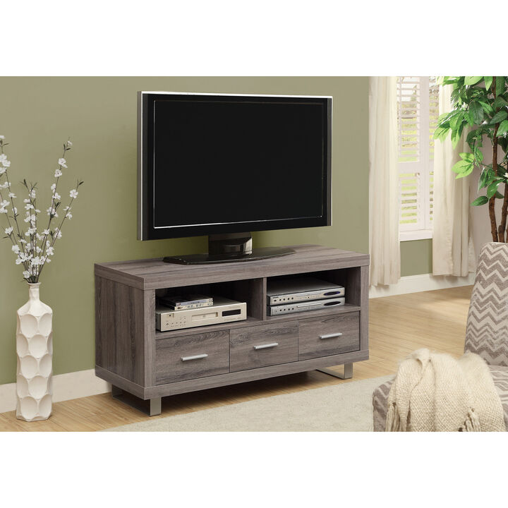 Monarch Specialties I 3250 Tv Stand, 48 Inch, Console, Media Entertainment Center, Storage Cabinet, Living Room, Bedroom, Laminate, Brown, Contemporary, Modern