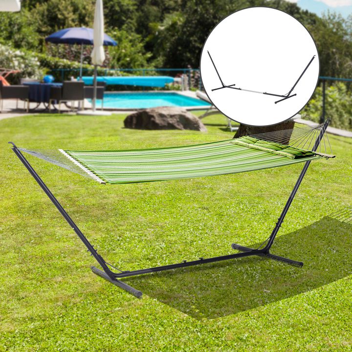 Universal Hammock Stand 10-13ft Adjustable Steel Stand Space-Saving and Portable Carrying for Indoor and Outdoor Use, Black
