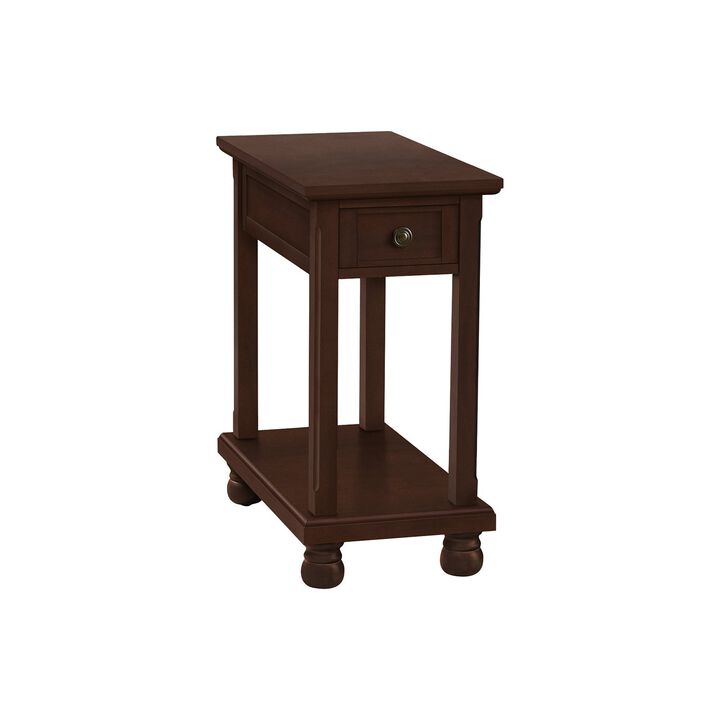 Monarch Specialties I 3967 - Accent Table, End, Side Table, Narrow, Nightstand, Bedroom, Lamp, Storage Drawer, Brown Veneer, Traditional