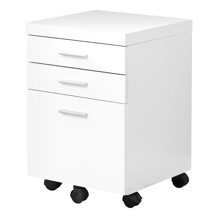 Monarch Specialties I 7048 File Cabinet, Rolling Mobile, Storage Drawers, Printer Stand, Office, Work, Laminate, White, Contemporary, Modern