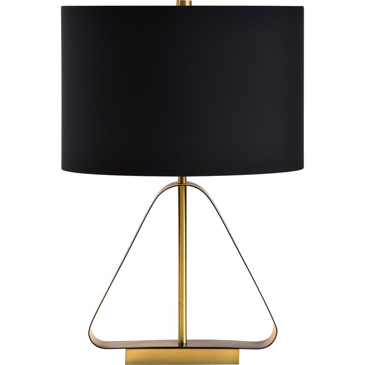 22.75" Geometric Iron Table Lamp with Black Modified Drum Shade