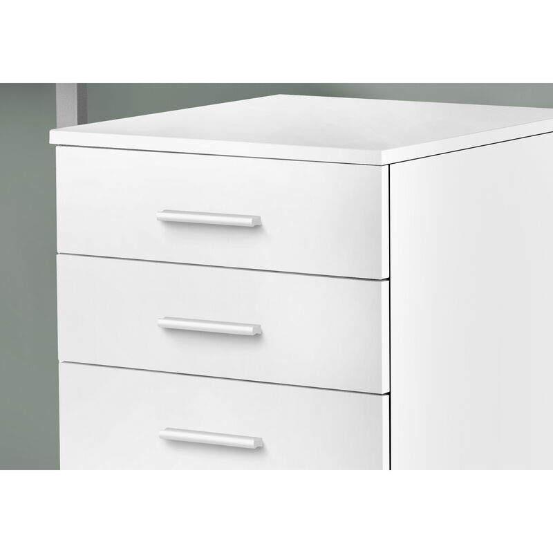 Monarch Specialties I 7780 File Cabinet, Rolling Mobile, Storage Drawers, Printer Stand, Office, Work, Laminate, White, Contemporary, Modern