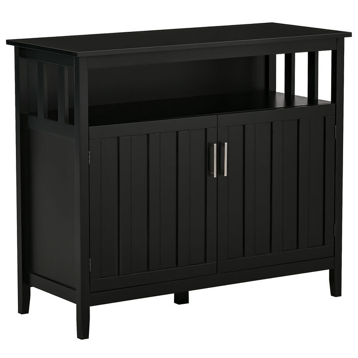 Kitchen Sideboard, Buffet Cabinet with 2 Doors and Adjustable Shelves for Entryway Living Room, Black