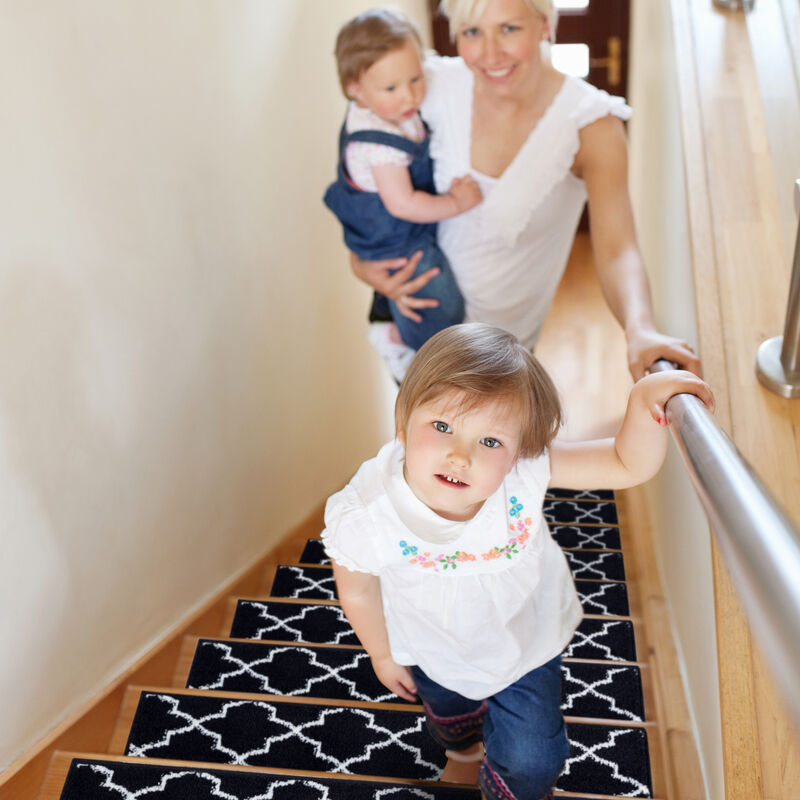 SUSSEXHOME Carpet Stair Treads Easy to Install with Double Adhesive Tape - Safe, 9" X 28" - Navy