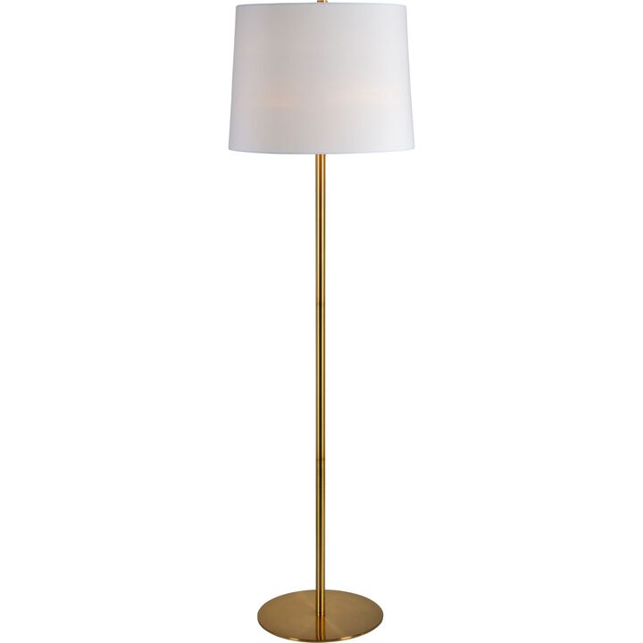 60" White and Gold Contemporary Floor Lamp