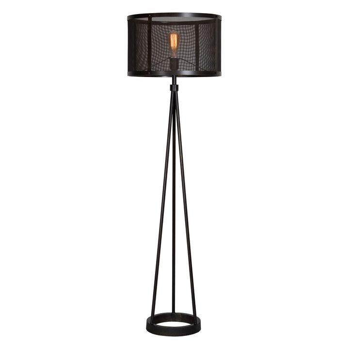 60" Black Traditional Tripod Floor Lamp
