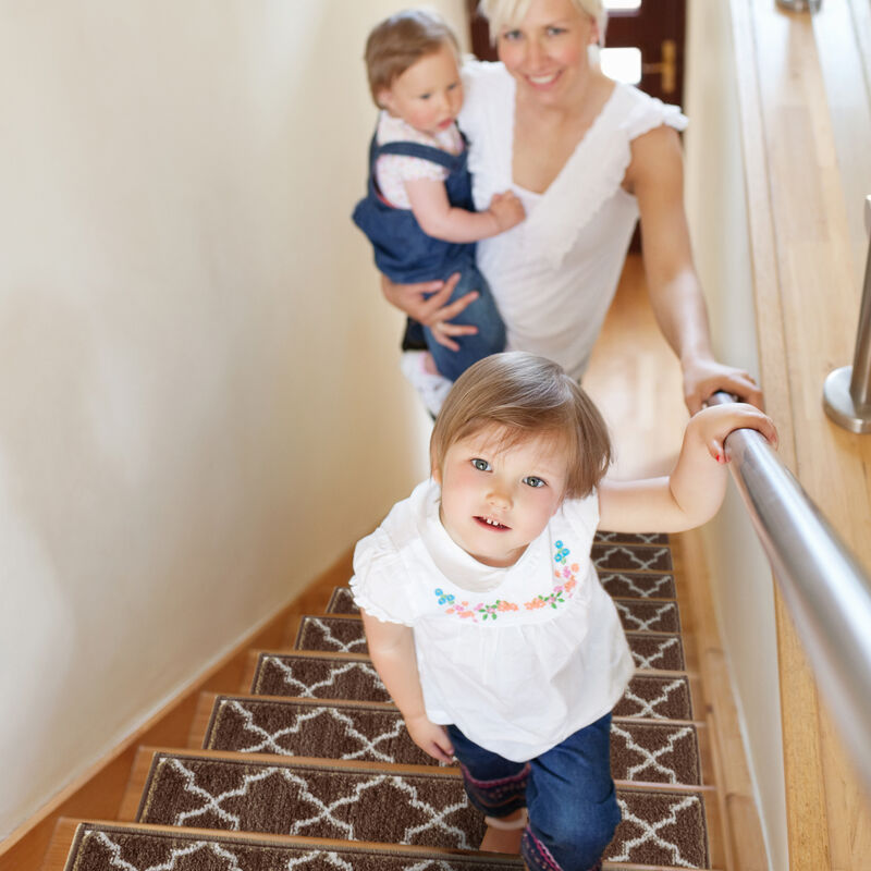 SUSSEXHOME Carpet Stair Treads Easy to Install with Double Adhesive Tape - Safe, 9" X 28" - Brown