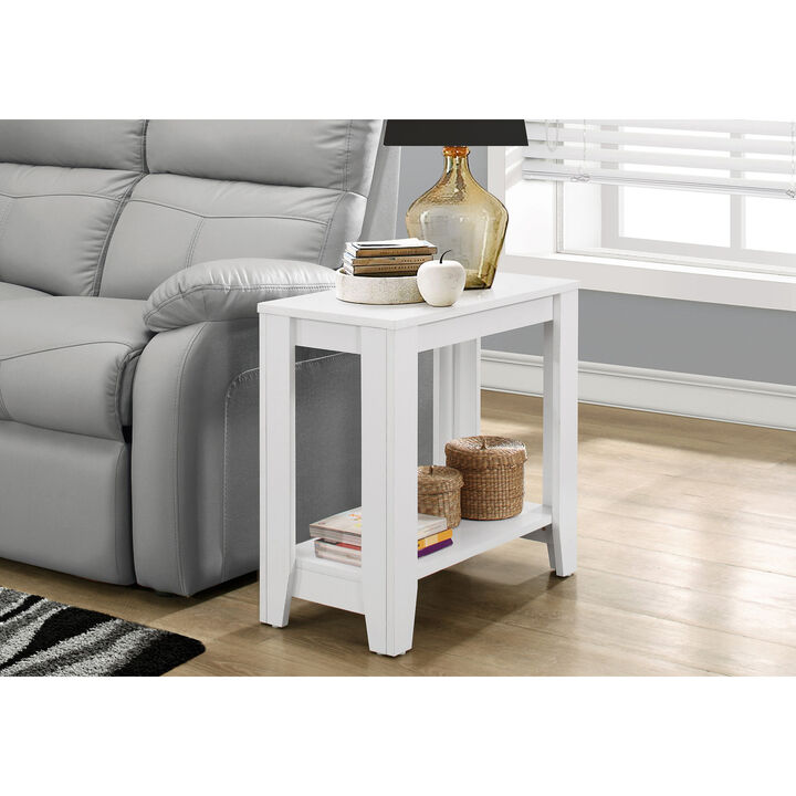 Monarch Specialties I 3117 Accent Table, Side, End, Nightstand, Lamp, Living Room, Bedroom, Laminate, White, Transitional