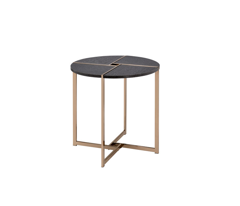 ACME Bromia End Table, Black & Champagne