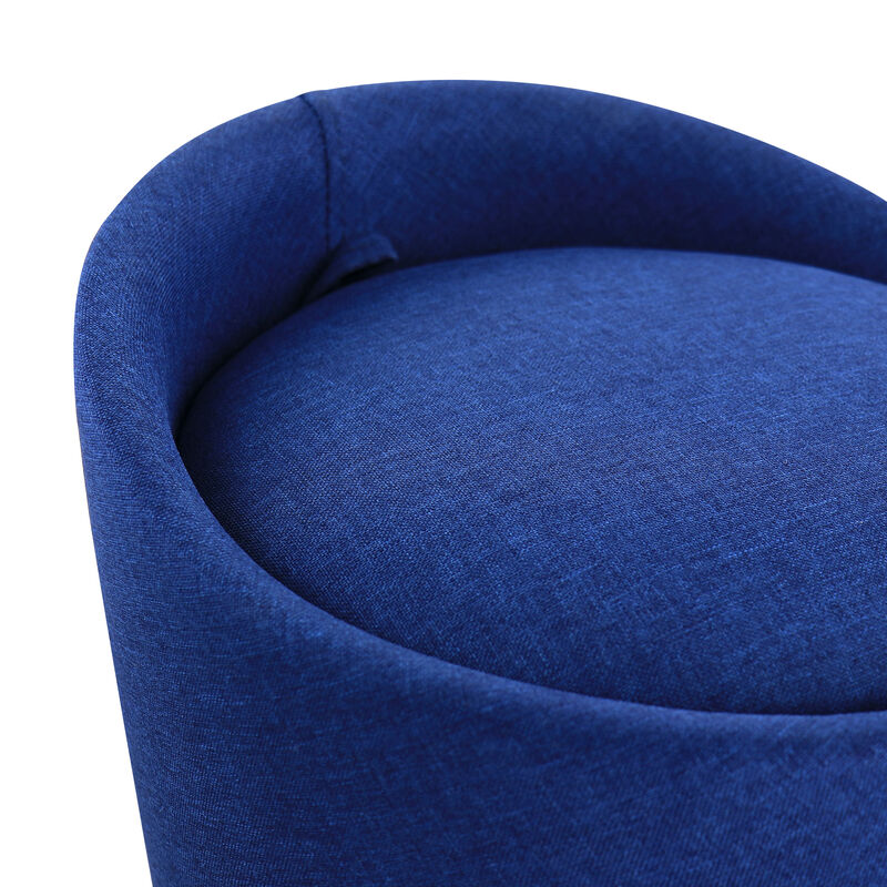 Elama 1 Piece Blue Denim Hollow Ottoman Chair