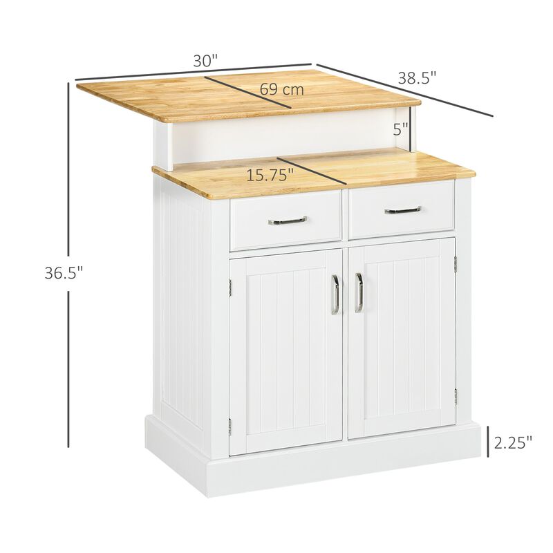 Buffet Cabinet with Storage, Kitchen Sideboard with 2-Layer Wood Countertop, Adjustable Shelves, and Drawers