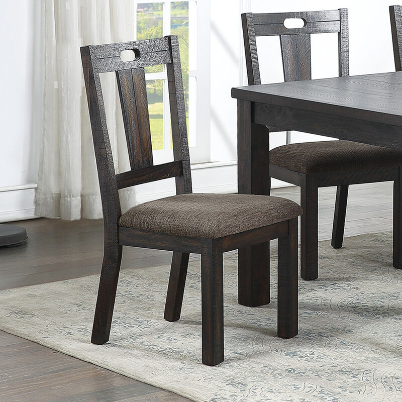 Upholstery Dining Chairs, Dark Grey(Set of 2)