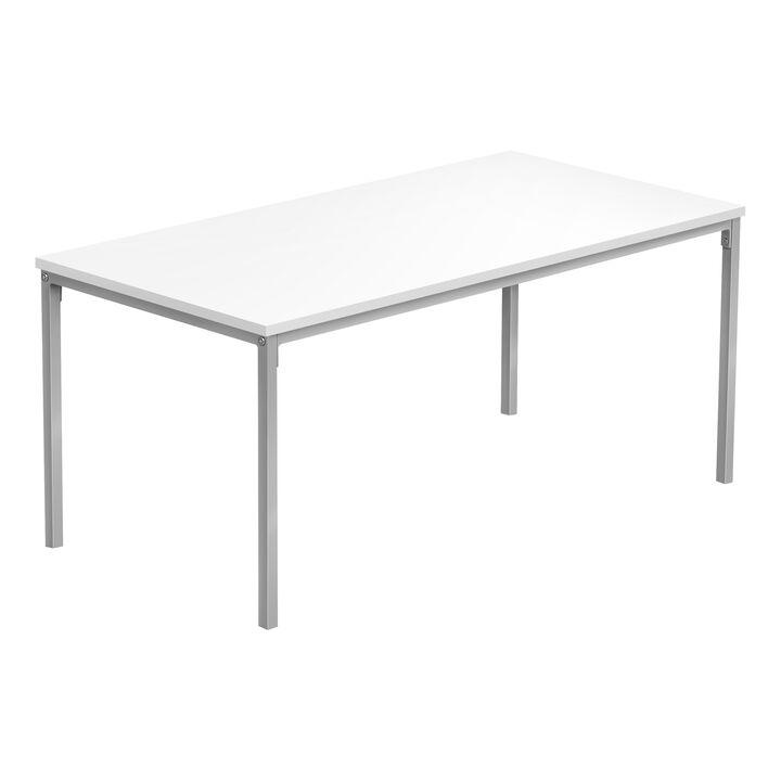 Monarch Specialties I 3795 Coffee Table, Accent, Cocktail, Rectangular, Living Room, 40"L, Metal, Laminate, White, Grey, Contemporary, Modern