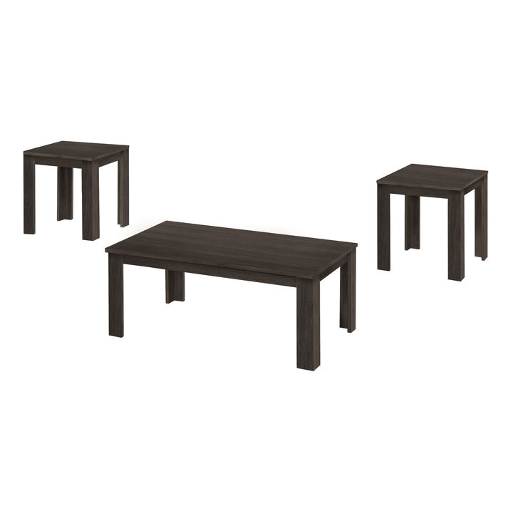 Monarch Specialties I 7863P Table Set, 3pcs Set, Coffee, End, Side, Accent, Living Room, Laminate, Brown, Transitional