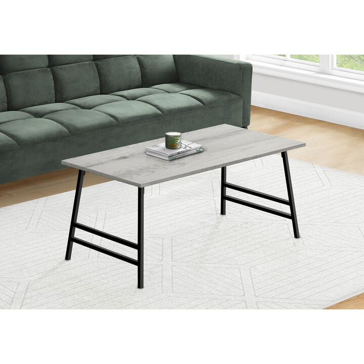 Monarch Specialties I 3791 Coffee Table, Accent, Cocktail, Rectangular, Living Room, 40"L, Metal, Laminate, Grey, Black, Contemporary, Modern