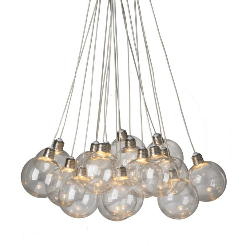 40.75" Clear and Brown Contemporary Large Drop Globes Chandelier