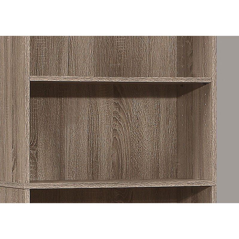 Monarch Specialties I 7468 Bookshelf, Bookcase, 6 Tier, 72"H, Office, Bedroom, Laminate, Brown, Transitional