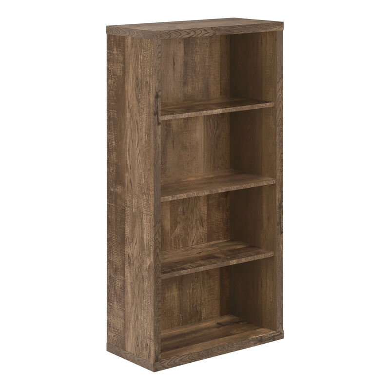 Monarch Specialties I 7404 Bookshelf, Bookcase, Etagere, 5 Tier, 48"H, Office, Bedroom, Laminate, Brown, Contemporary, Modern