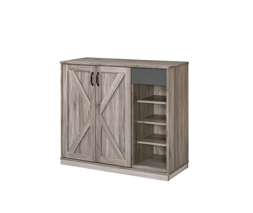 ACME Toski Cabinet, Rustic Gray Oak