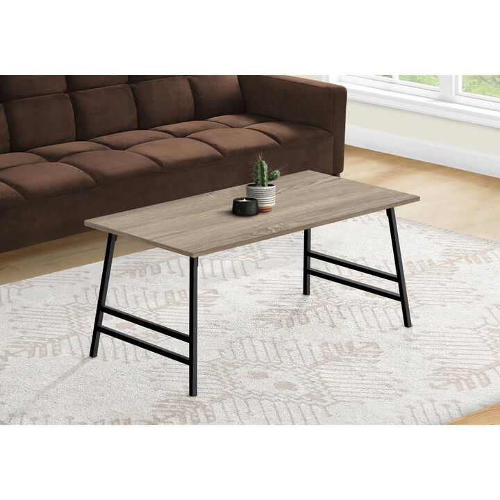 Monarch Specialties I 3792 Coffee Table, Accent, Cocktail, Rectangular, Living Room, 40"L, Metal, Laminate, Brown, Black, Contemporary, Modern