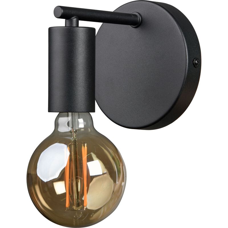 5.5" Black Powder Coated Industrial-Style 1-Light Wall Sconce
