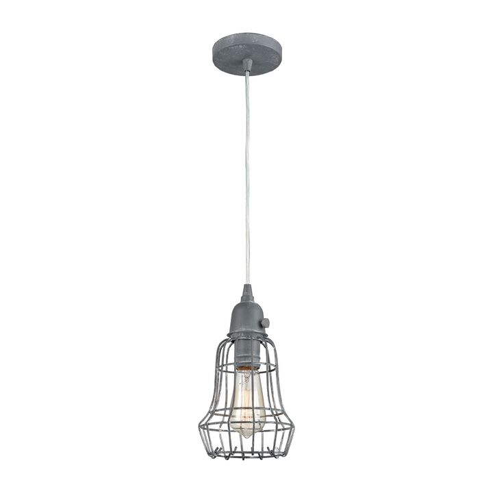 10” Gray Metal Hanging 1-Light Mini Pendant Ceiling Light Fixture