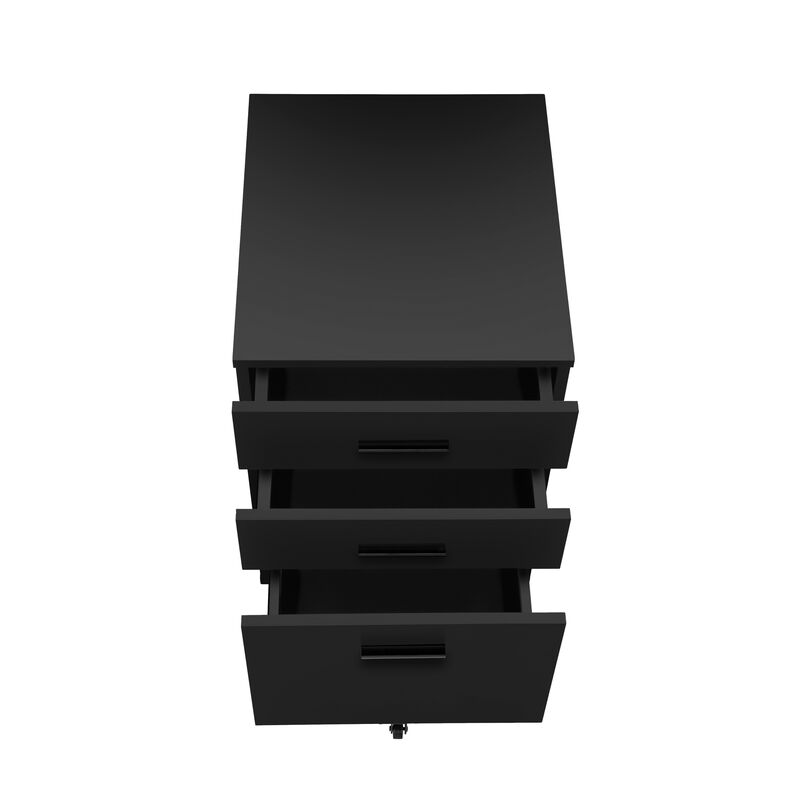 Monarch Specialties I 7781 File Cabinet, Rolling Mobile, Storage Drawers, Printer Stand, Office, Work, Laminate, Black, Contemporary, Modern