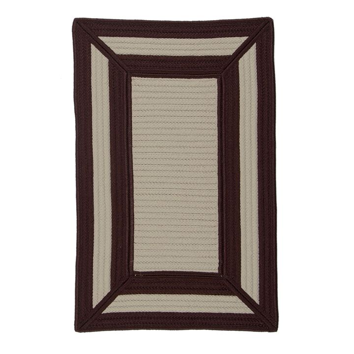15' x 20' Brown and White Geometric Handcrafted Rectangular Outdoor Area Throw Rug