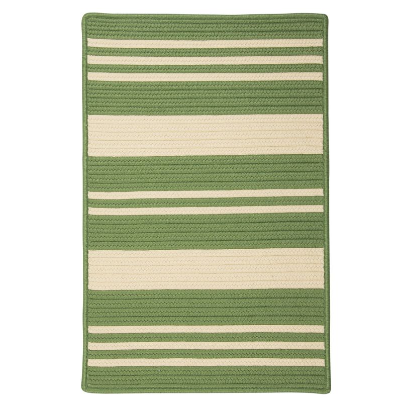 15' x 20' Green and Beige All Purpose Striped Handcrafted Reversible Rectangular Area Throw Rug