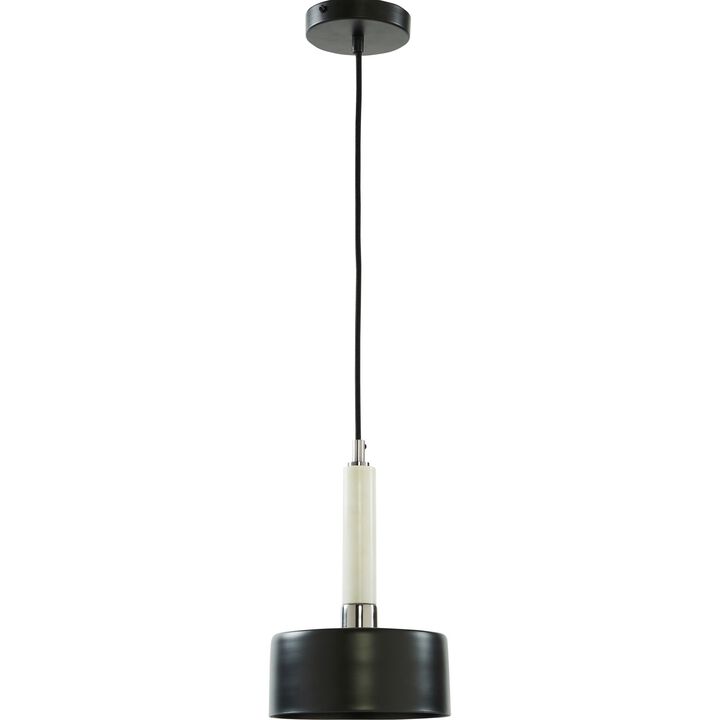 12.25" Matte Black and White Marble Classic Ceiling Light Fixture