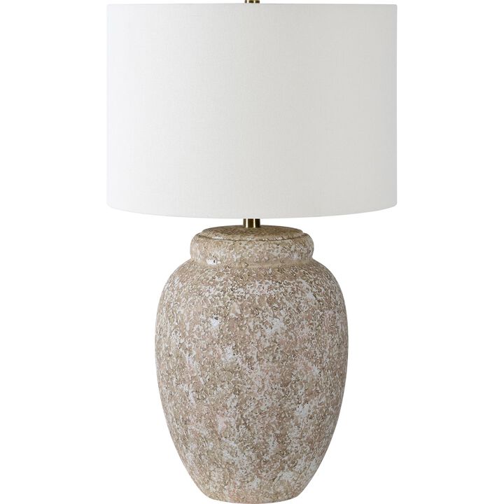 28" White and Cream Traditional 3-Way Switch Table Lamp