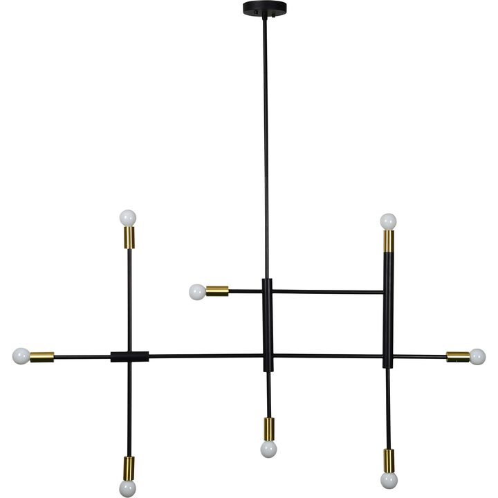 54.5" Black and White Iron Ceiling Light Fixture