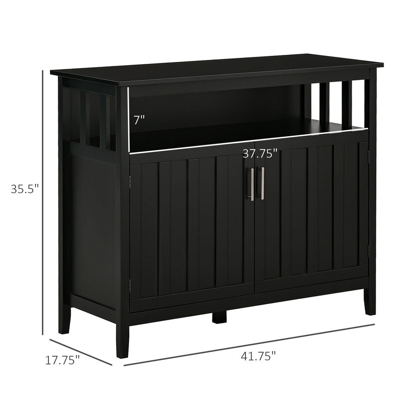 Kitchen Sideboard, Buffet Cabinet with 2 Doors and Adjustable Shelves for Entryway Living Room, Black