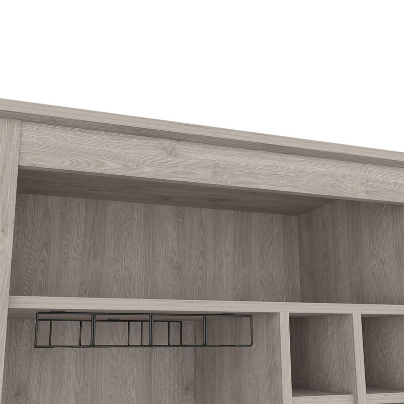 DEPOT E-SHOP Mojito Bar Cabinet, Six Built-in Wine Rack, One Open Drawer, One Open Shelf, Light Gray