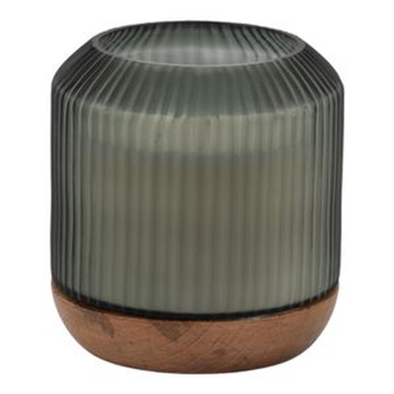6" 42oz Glass Candle W/Wood image number 0