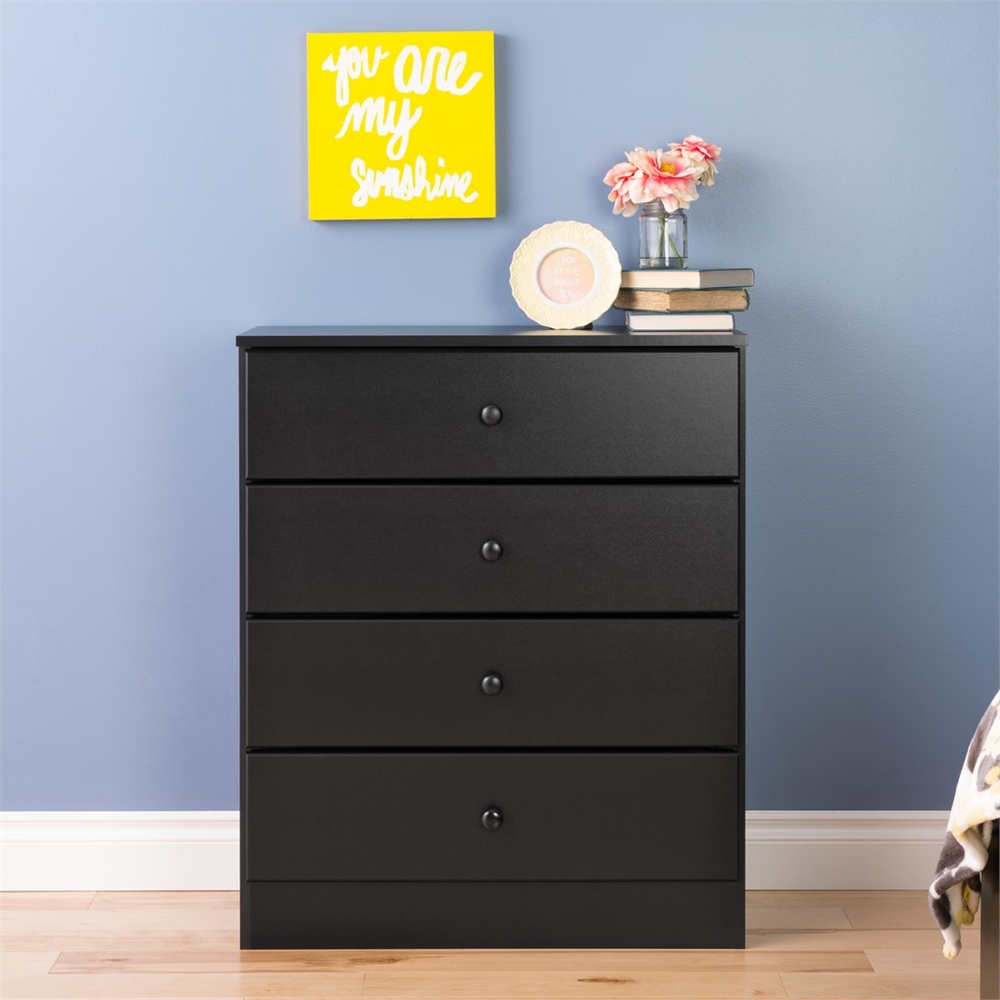 Prepac - Astrid - Black - 4 Drawer Dresser