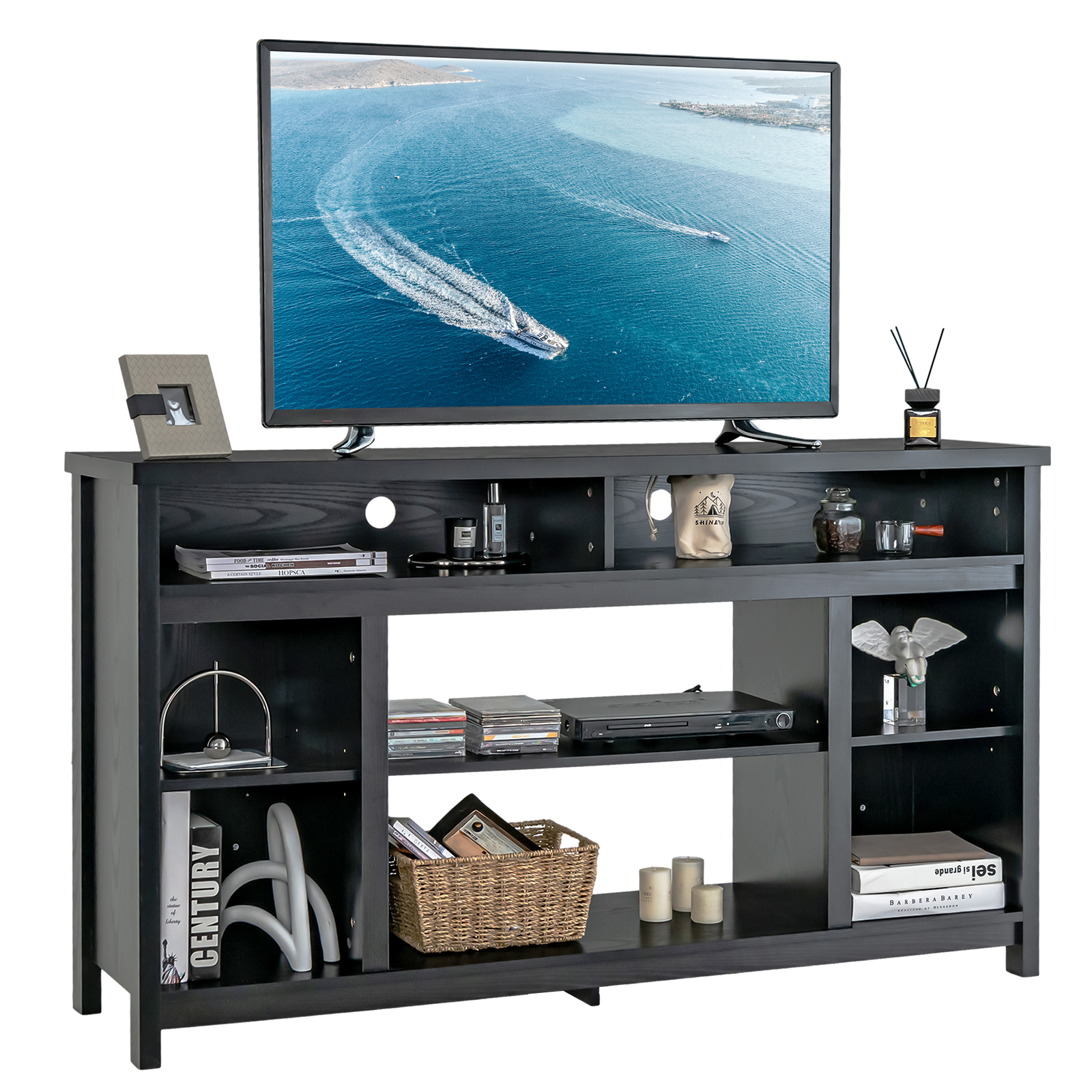 58 Inch TV Stand Entertainment Console Center with Adjustable Open