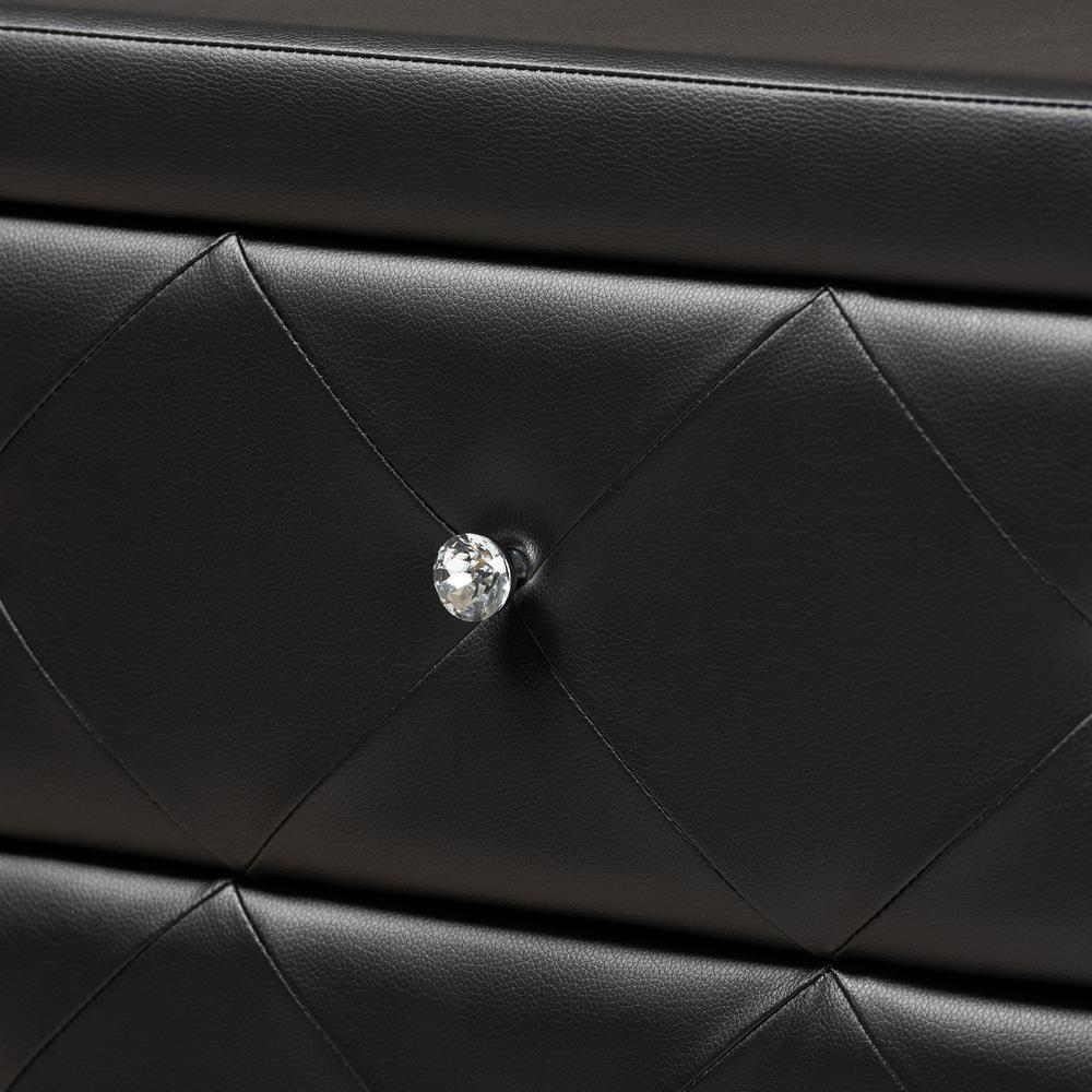 baxton studio luminescence wood contemporary upholstered dresser black Buy Baxton Studio Black Faux Leather Dresser