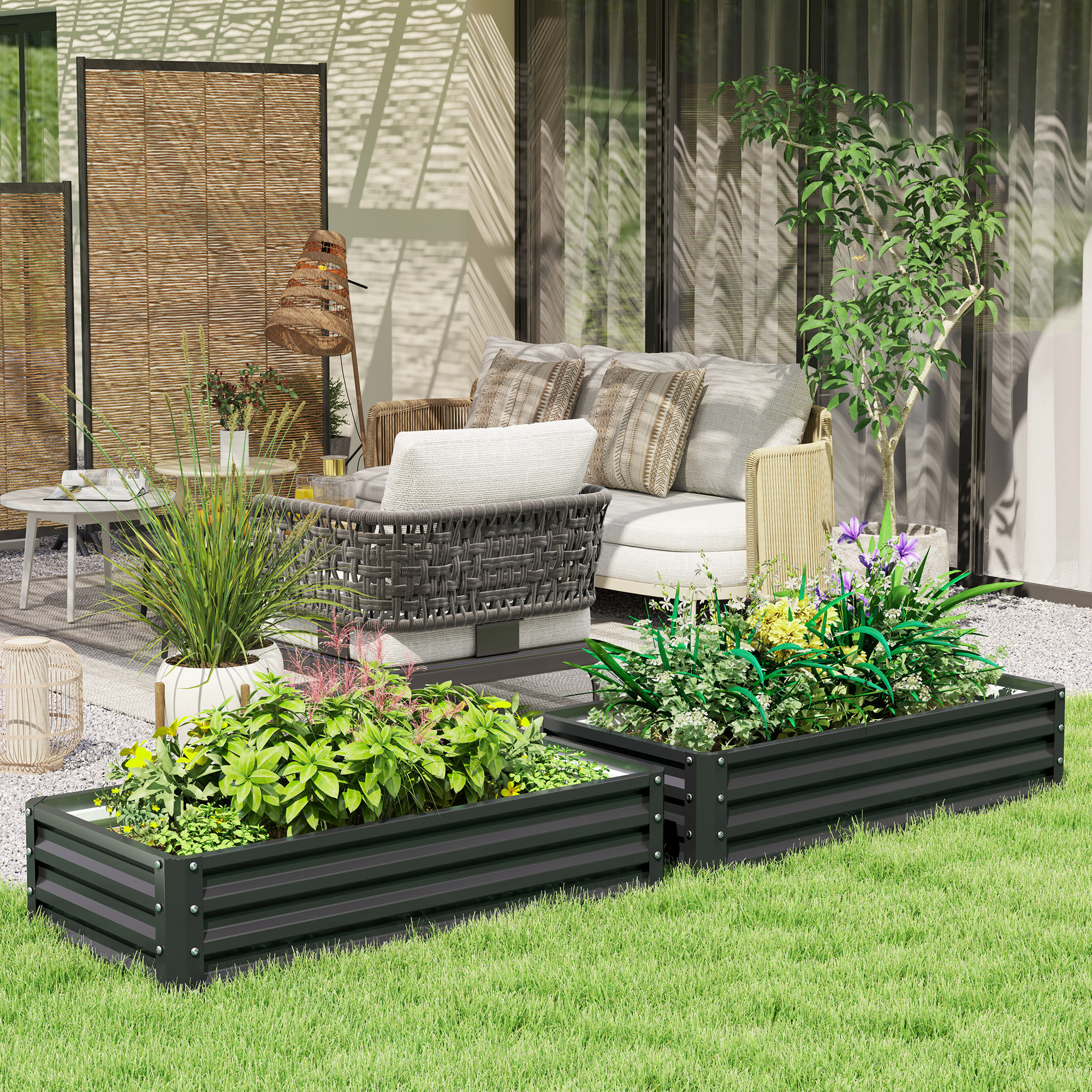 Hivvago 4' x 2' Raised Garden Bed for Vegetables and Herbs