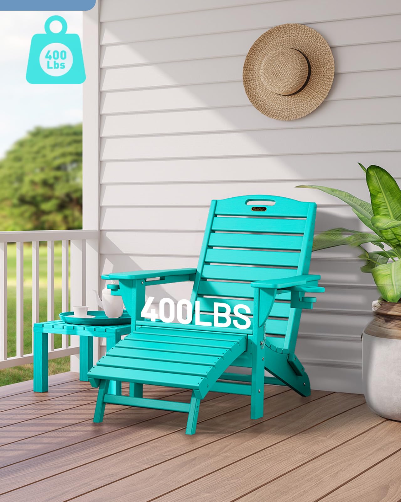 SUUNYN Folding Adirondack Chairs Set of 2,Adirondack Chair with