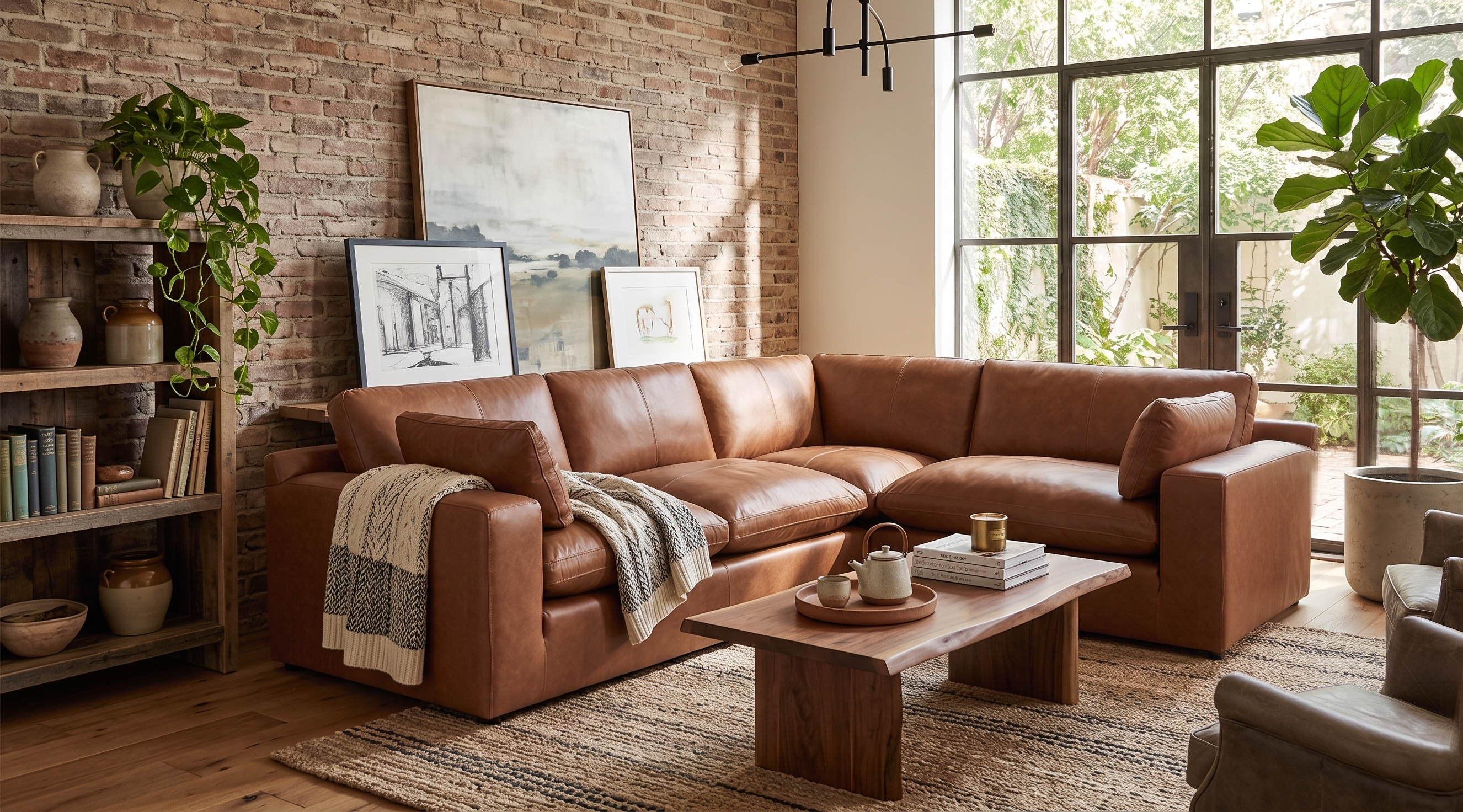 Emilia 5-Piece Leather Sectional | Mathis Home