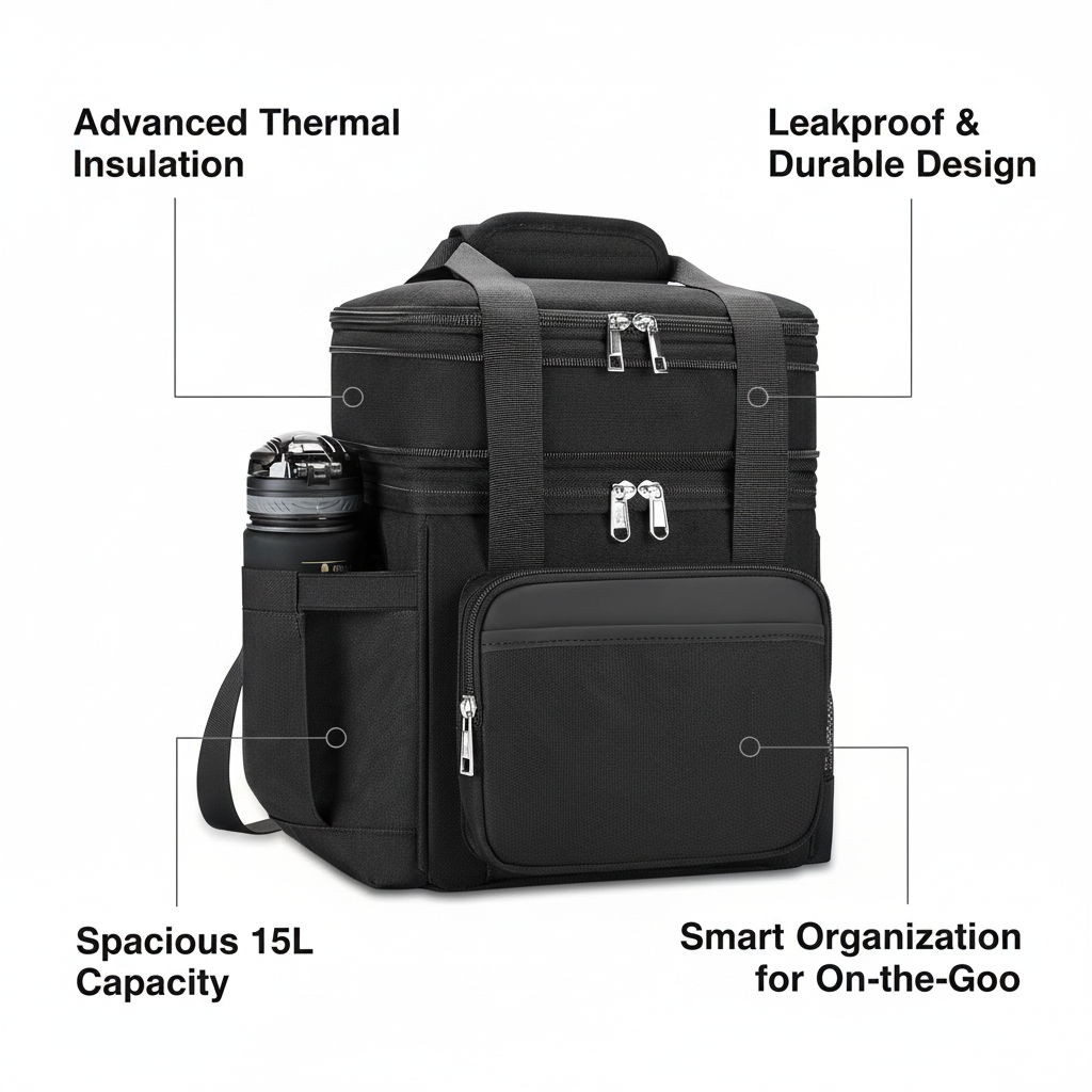 AKSZRI 2-in-1 Expandable Cooler Bag 15L Leakproof Insulated Tote