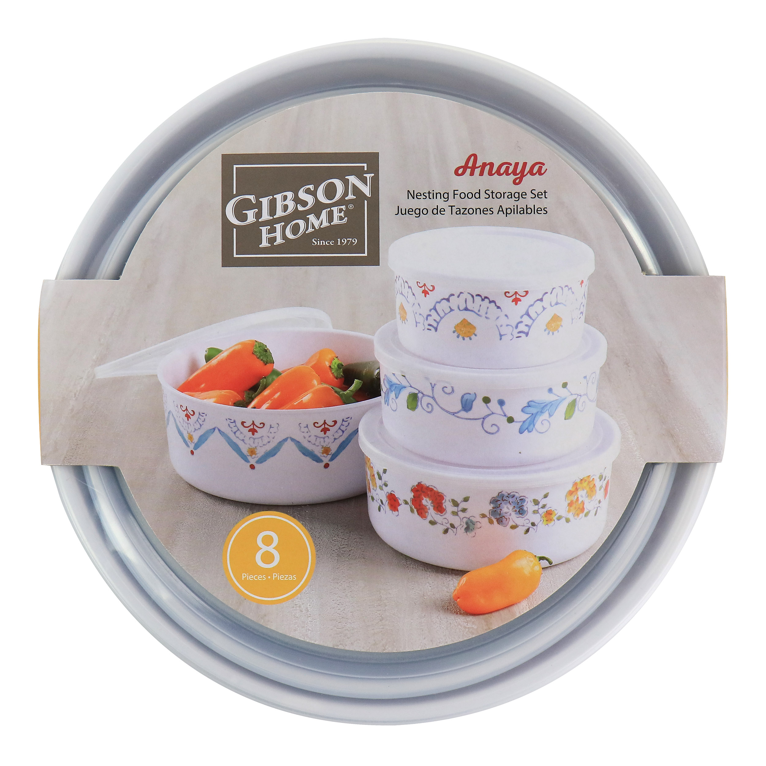 GIBSON HOME 8 Piece Anaya Round Nesting Food Storage Set 985115917M - The  Home Depot