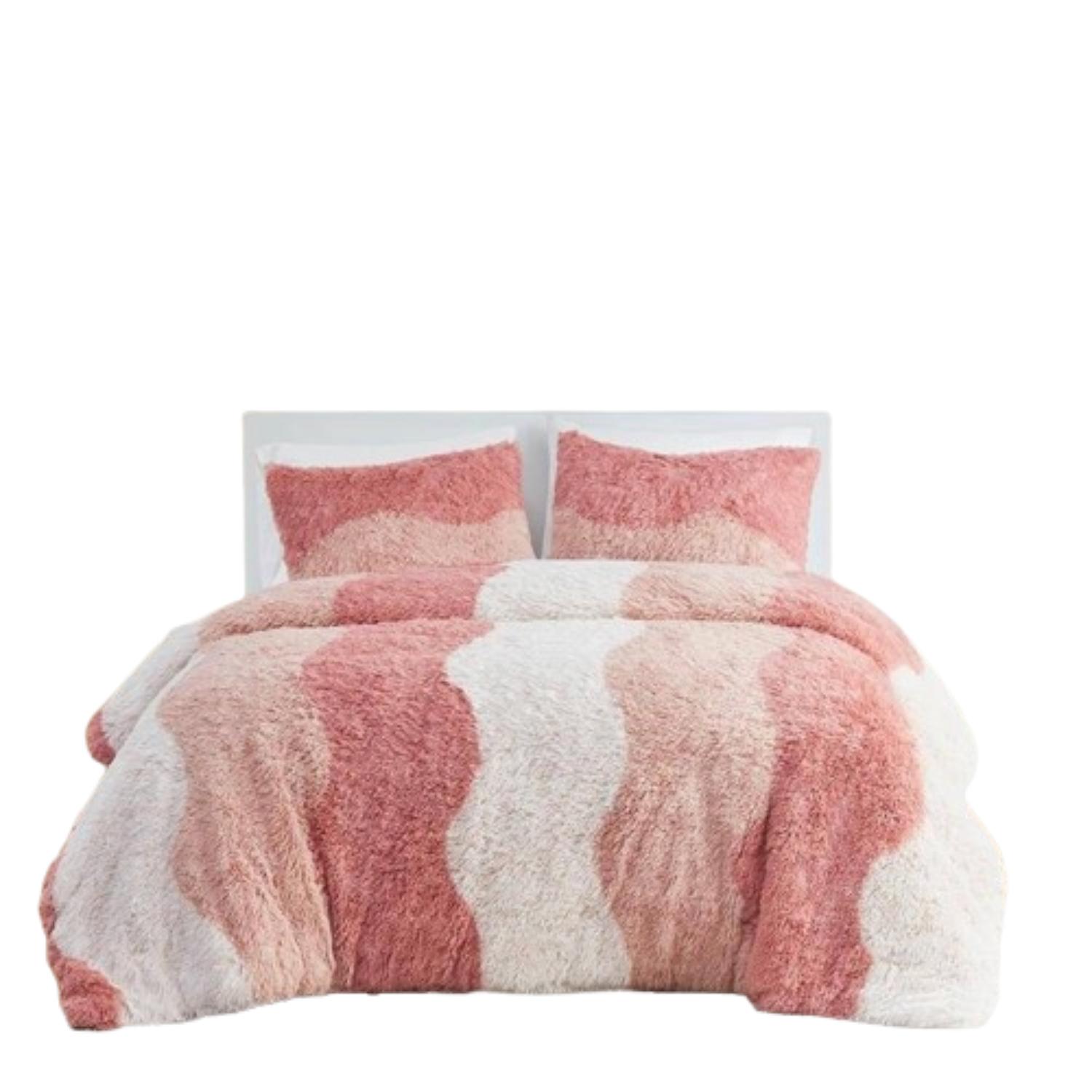 クルミラ フェニックス 白 ピンク2個セット Hivvago Twin/Twin XL Pink Blush White Reversible Soft Sherpa Faux