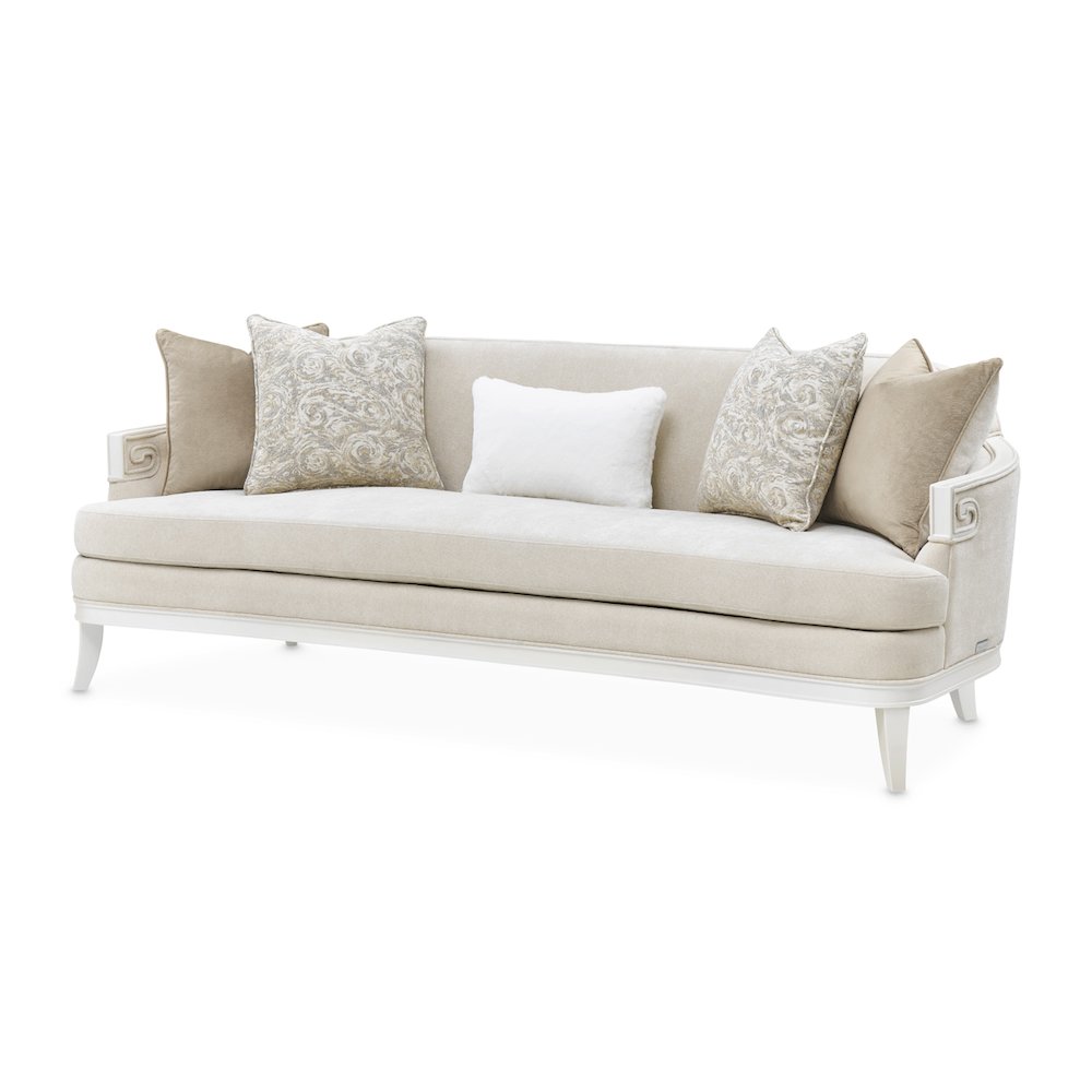 Michael Amini La Marisia Chenille Sofa - Tranquil/Creamy Pearl