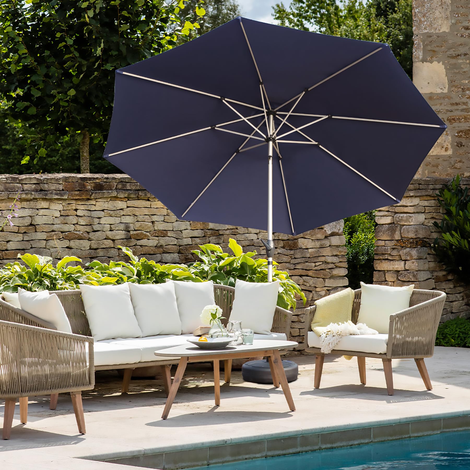 MONDAWE 10 FT Patio Umbrella, Outdoor Table Umbrella with Push 